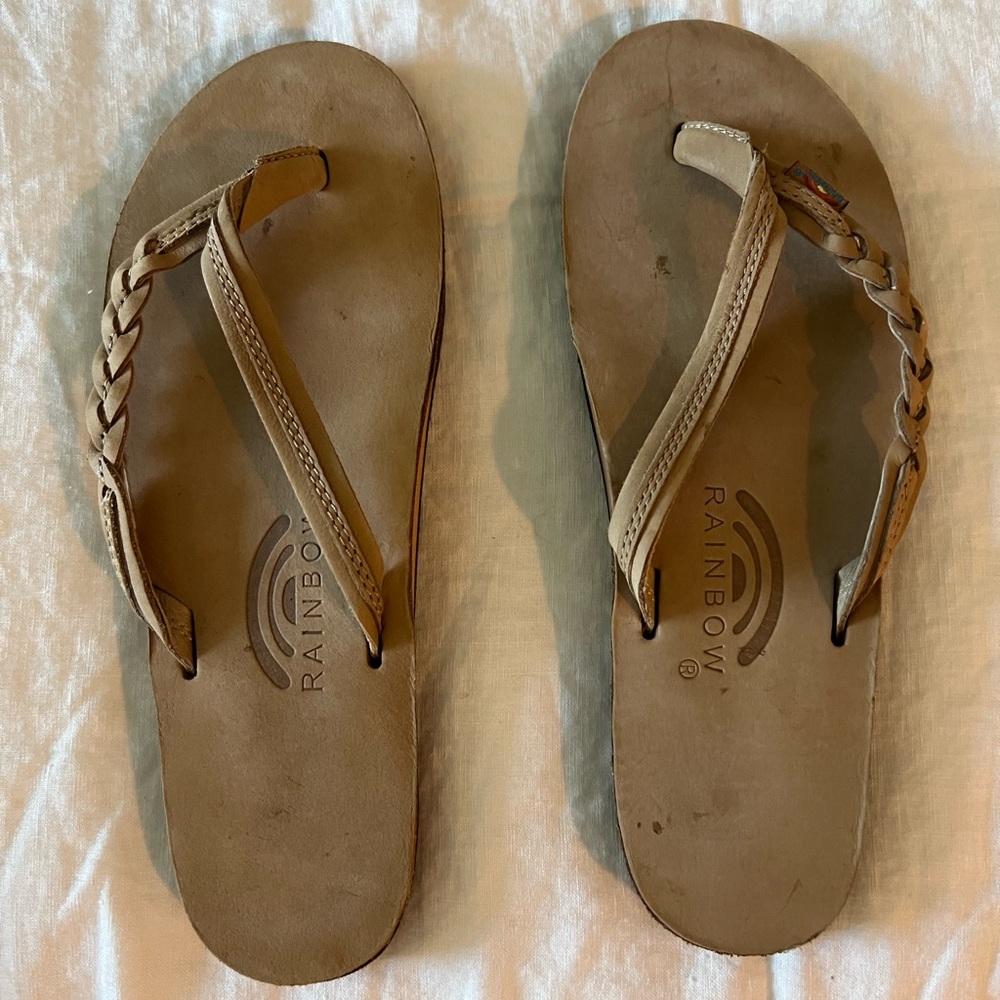 Rainbow Sandals Braided Leather